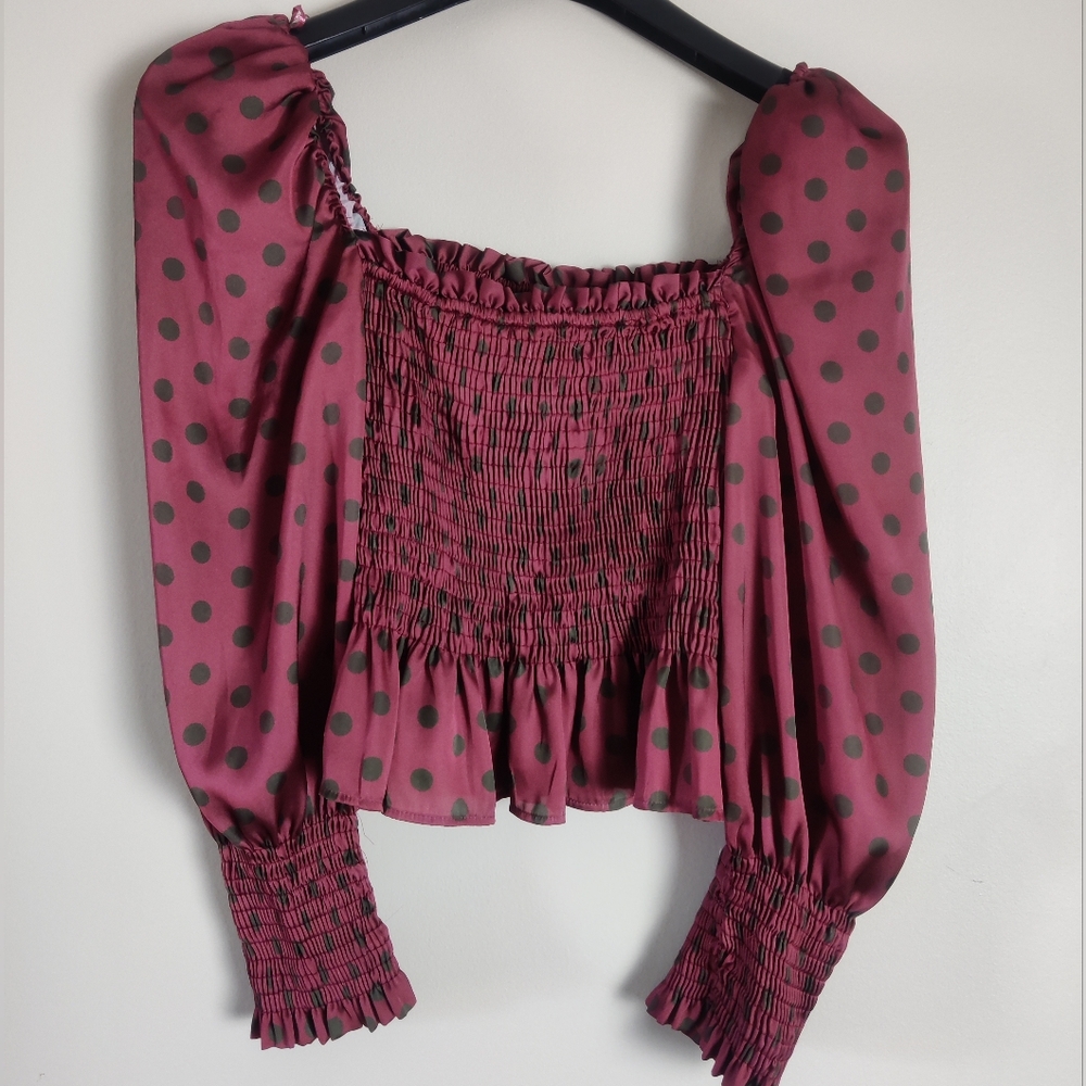 Zara puff sleeve heart neckline crop (sold)
